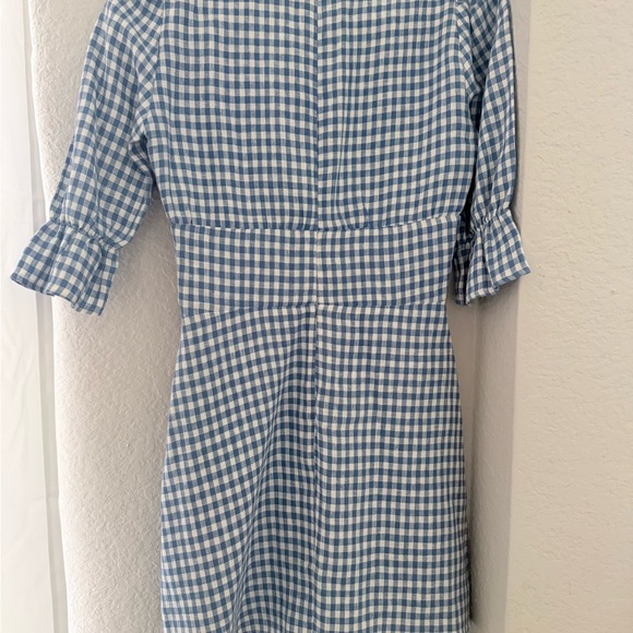 Reformation Blue & White Gingham Mini Dress - Picture 2 of 5